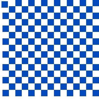 Original colored square in checkered pattern