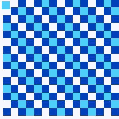Second color squares added to pattern